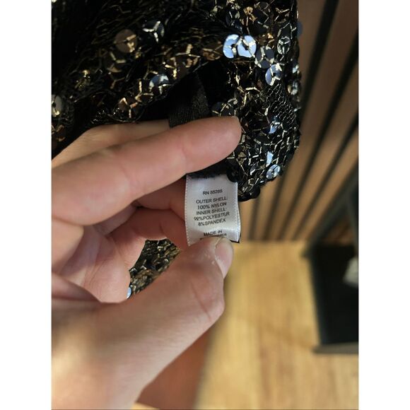 Express NYE sequin gold and black dress size small 1920 style dress short - Picture 6 of 7